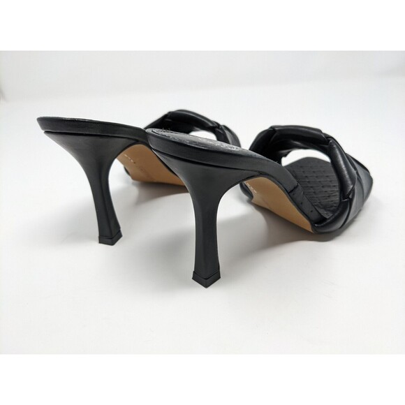 Vince Camuto Brelanie Woven Black Leather Heel Sandal Square Toe 6.5 M NWOB $99 - Picture 4 of 7
